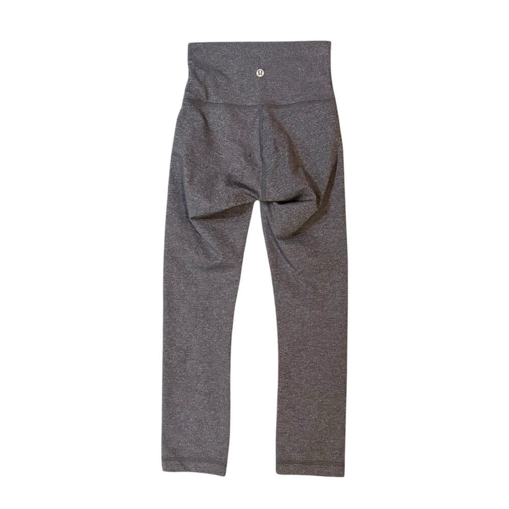 Lululemon Leggings Wunder Under Crop Mid-Rise Luxtreme 21" Heathered Gray Size 2 - Picture 2 of 12